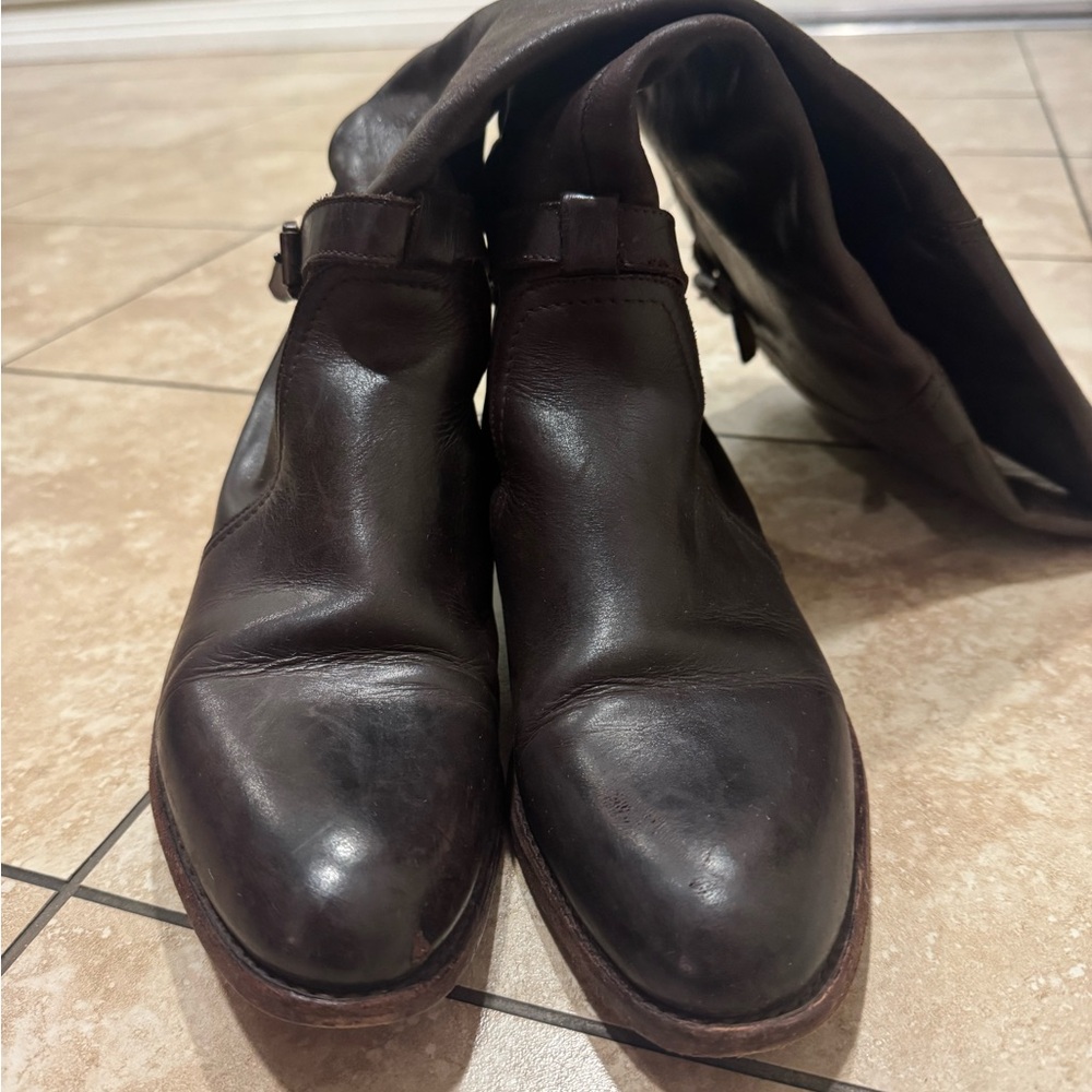 Frye Brown Leather Knee-High Boots - Picture 2 of 12